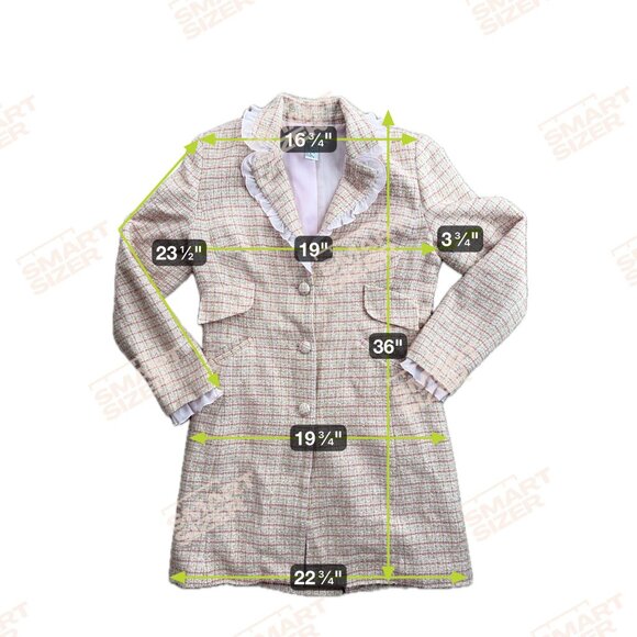 Vintage Newport News Tweed Jacket Womens Coquette Ruffle Trim Girlie Coat Size 6 - Picture 2 of 7